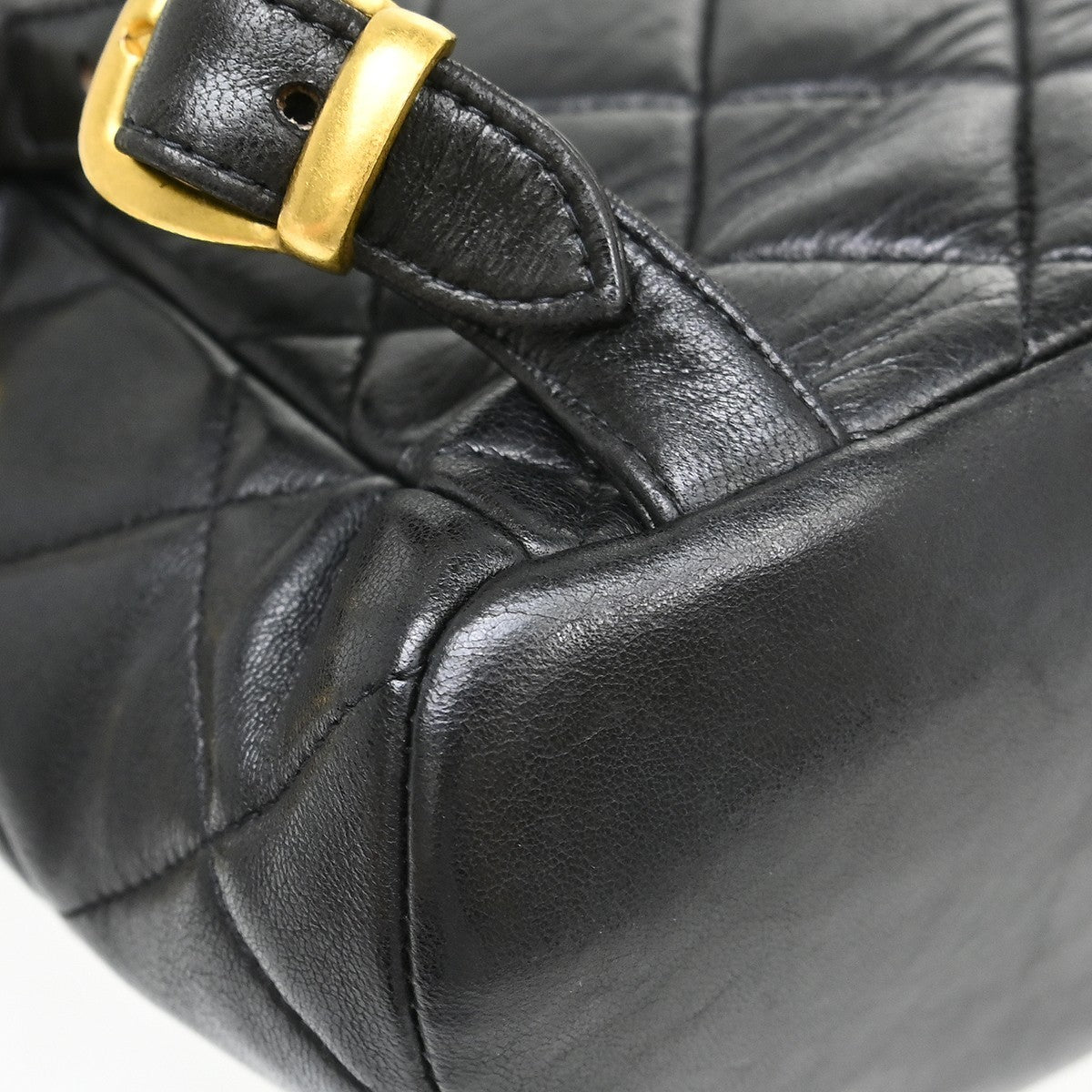 Chanel Duma Drawstring Backpack Quilted Leather Black Leather Backpack Bag (Authentic Pre-Loved)