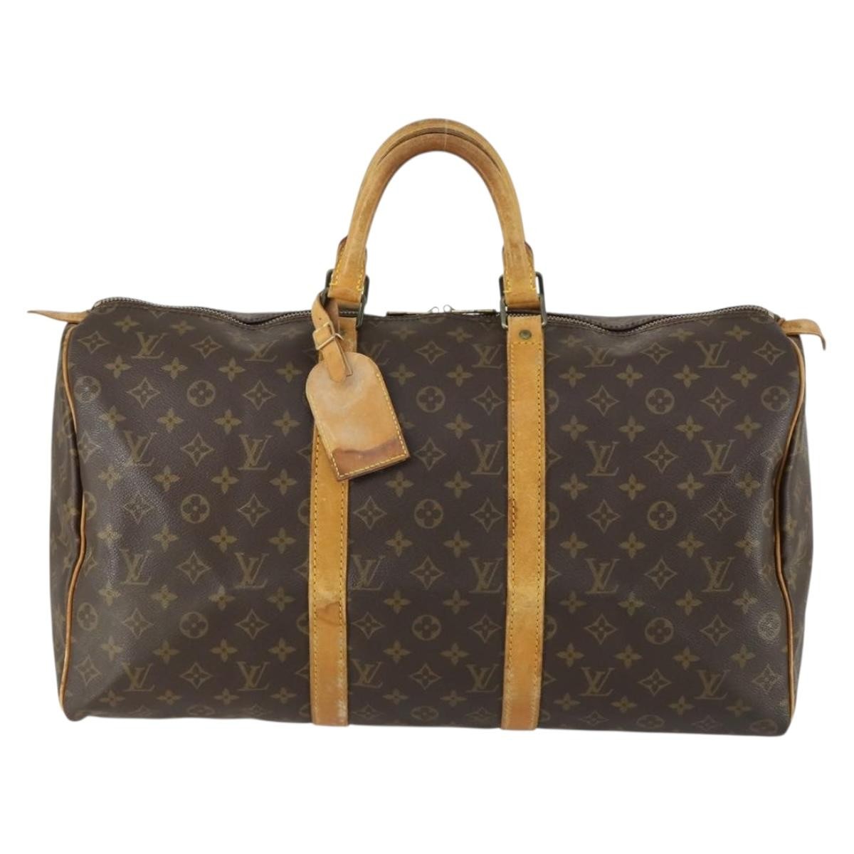 Louis Vuitton Keepall Bag Monogram Canvas Brown Canvas Travel Bag Bag (Pre-Loved)