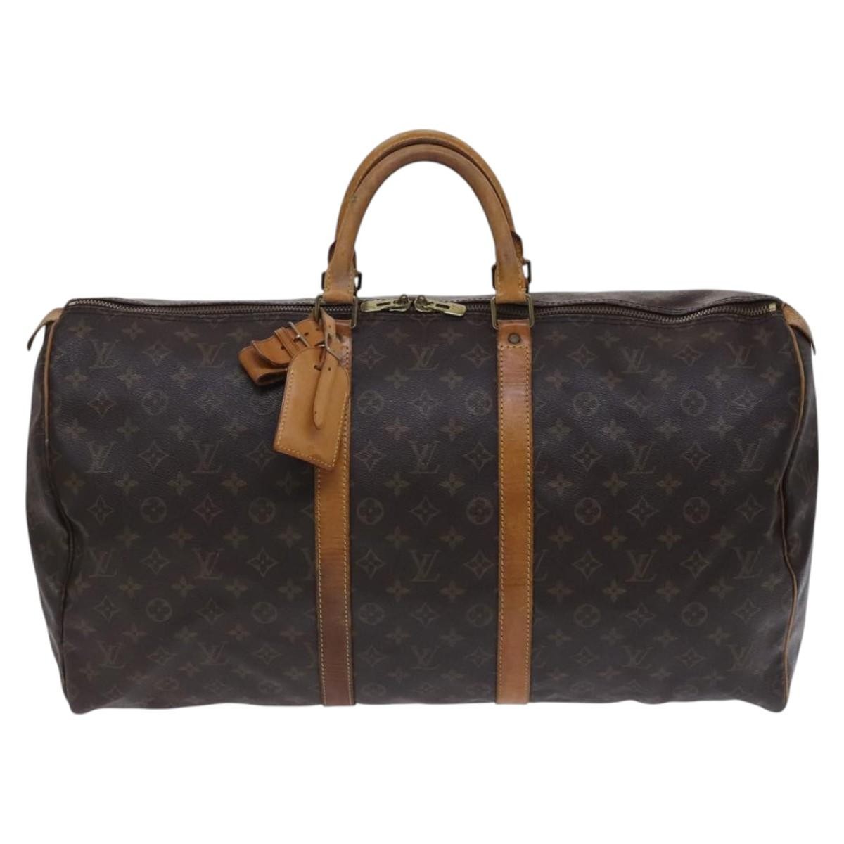 Louis Vuitton Keepall Bag Monogram Canvas Brown Canvas Travel Bag Bag (Authentic Pre-Loved)