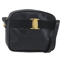 Salvatore Ferragamo Vara Bow Camera Shoulder Bag Leather Black Leather Shoulder Bag Bag (Authentic Pre-Loved)