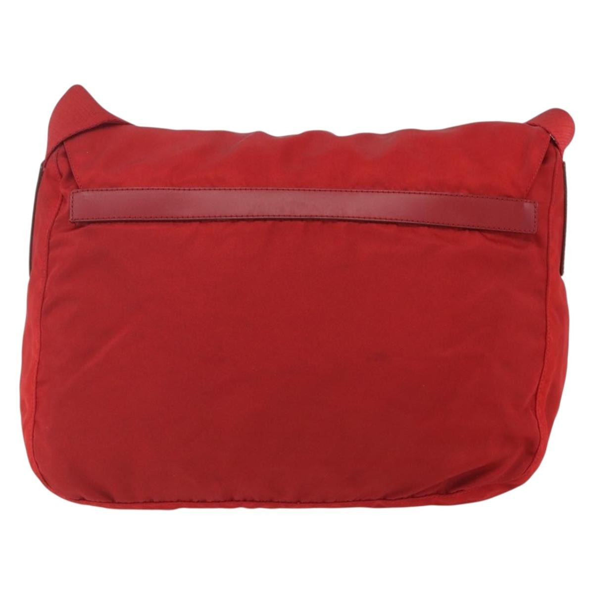 Prada Zip Buckle Messenger Bag Tessuto Red Nylon Shoulder Bag Bag (Pre-Loved)