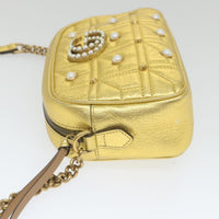 Gucci Gg Marmont Shoulder Bag Leather Gold Leather Shoulder Bag Bag (Authentic Pre-Loved)