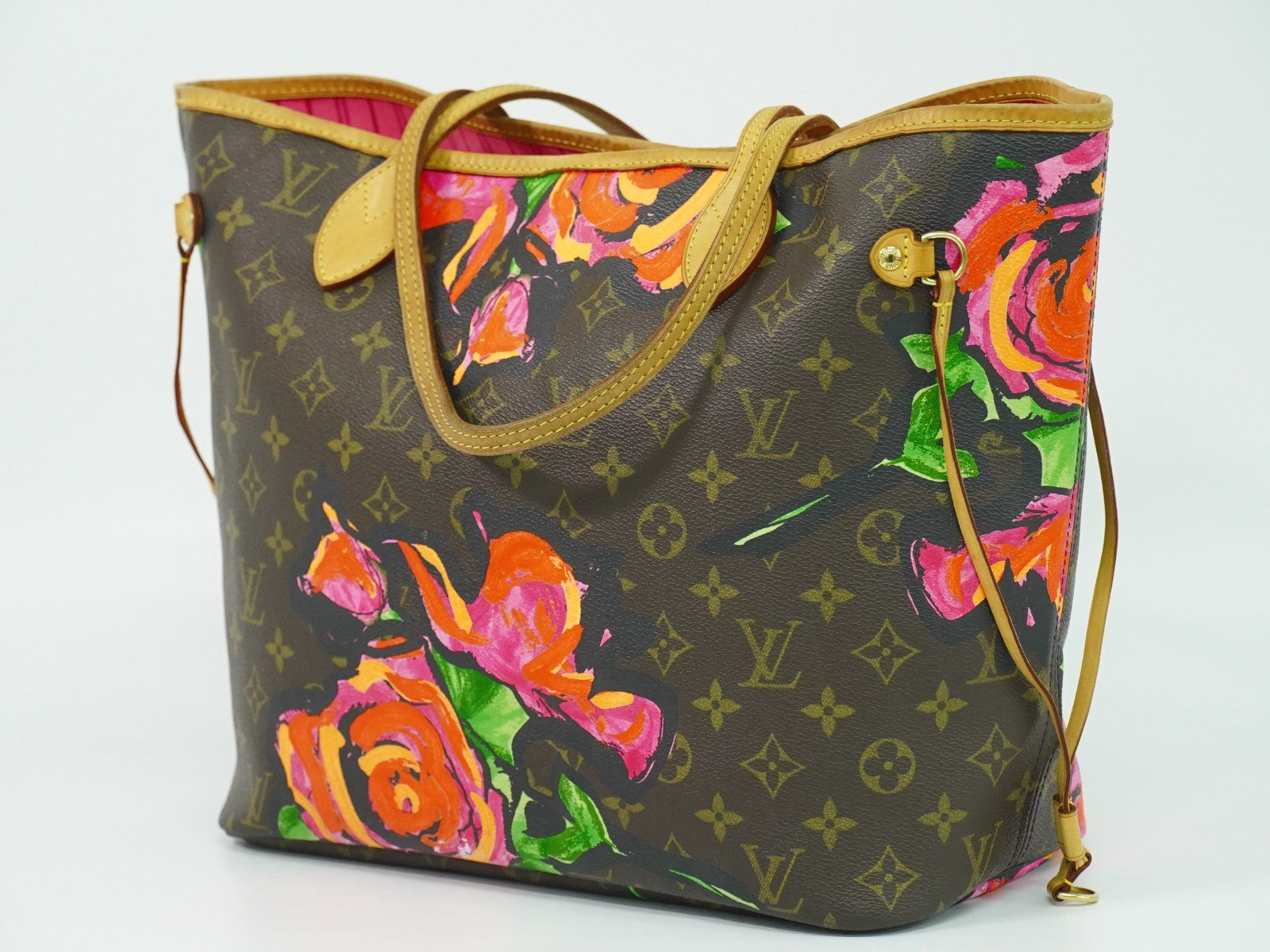 Louis Vuitton Neverfull Tote Limited Edition Monogram Roses Brown Canvas Tote Bag Bag (Authentic Pre-Loved)