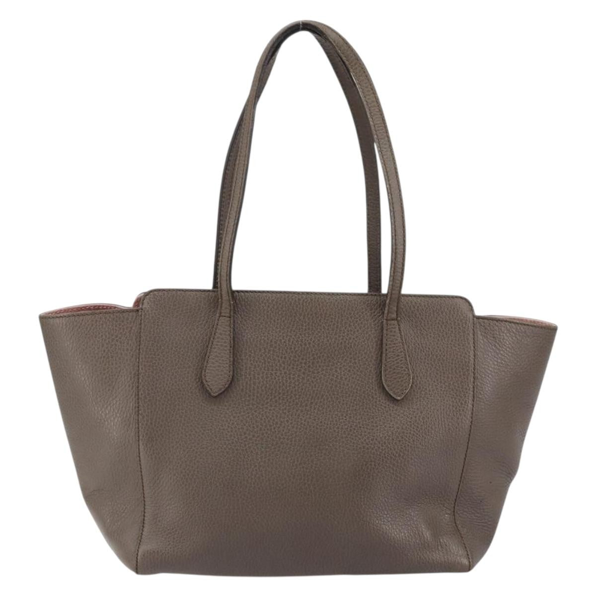 Gucci Swing Tote Leather Gray Leather Tote Bag Bag (Pre-Loved)