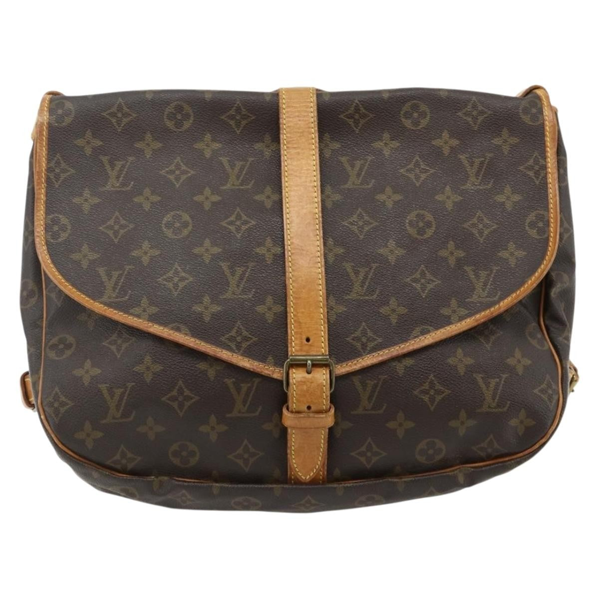 Louis Vuitton Saumur Handbag Monogram Canvas Brown Canvas Shoulder Bag Bag (Authentic Pre-Loved)