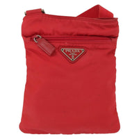 Prada Flat Messenger Bag Tessuto Red Nylon Shoulder Bag Bag (Pre-Loved)