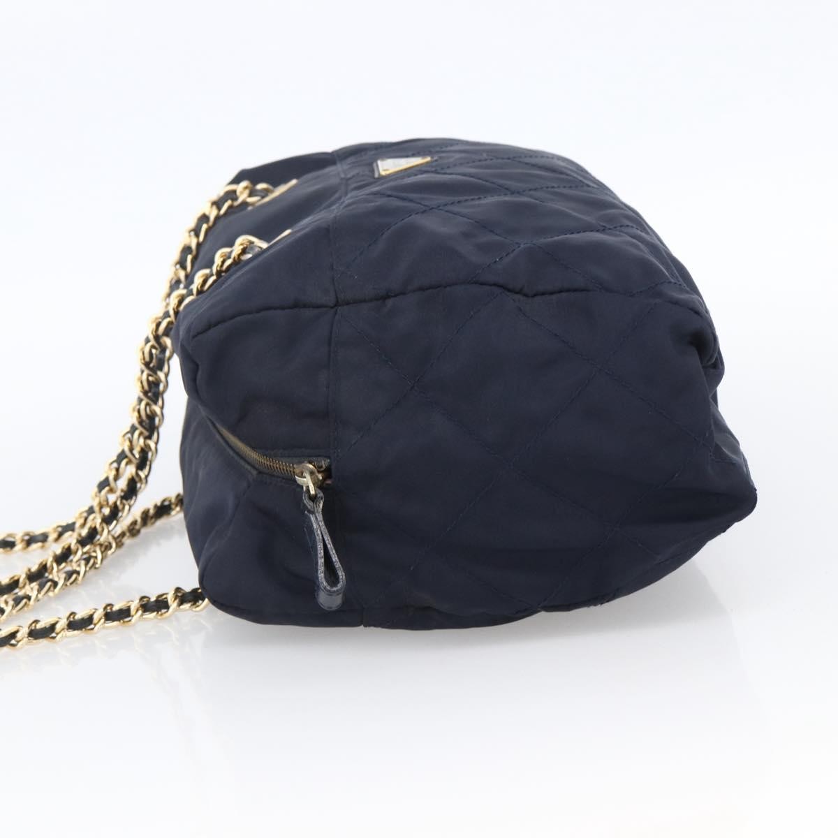 Prada Re-Edition 1995 Chain Tote Quilted Re-Nylon Navy Nylon Shoulder Bag Bag (Pre-Loved)