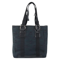 Salvatore Ferragamo Gancini Tote Canvas Navy Canvas Tote Bag Bag (Pre-Loved)
