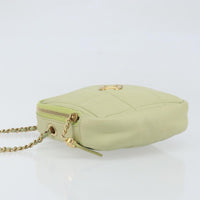 Chanel Diamond Chain Crossbody Bag Quilted Lambskin Green Leather Shoulder Bag Bag (Pre-Loved)