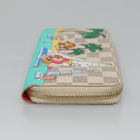 Louis Vuitton Porte-Monnaie Zippy Wallet Damier Azur Vivienne White Canvas Wallets Accessory (Pre-Loved)