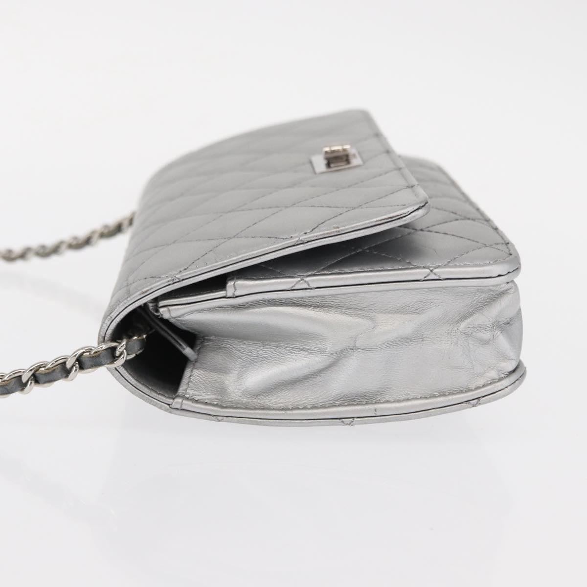 Chanel Reissue 2.55 Wallet On Chain Quilted Lambskin Silver Leather Shoulder Bag Bag (Pre-Loved)