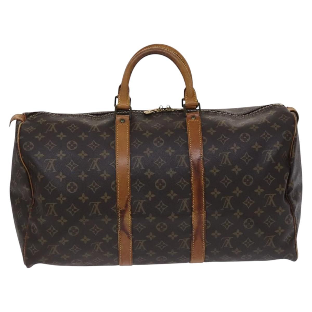 Louis Vuitton Keepall Bag Monogram Canvas Brown Canvas Travel Bag Bag (Authentic Pre-Loved)