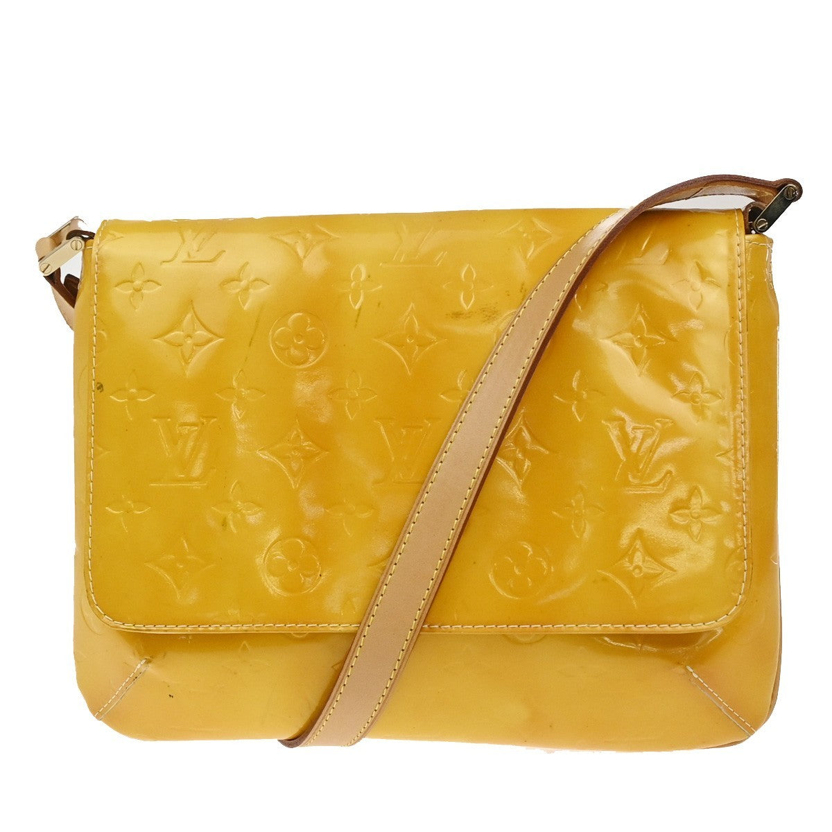 Louis Vuitton Thompson Street Handbag Monogram Vernis Yellow Patent_Leather Shoulder Bag Bag (Pre-Loved)