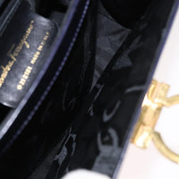 Salvatore Ferragamo Convertible Top Handle Bag Leather Purple Leather Tote Bag Bag (Authentic Pre-Loved)