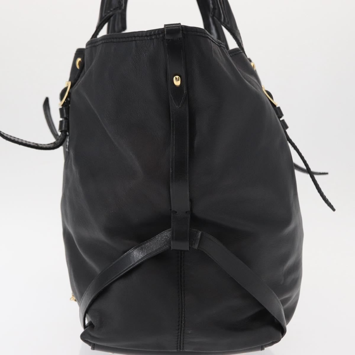 Burberry Vintage Tote Leather Black Leather Tote Bag Bag (Authentic Pre-Loved)