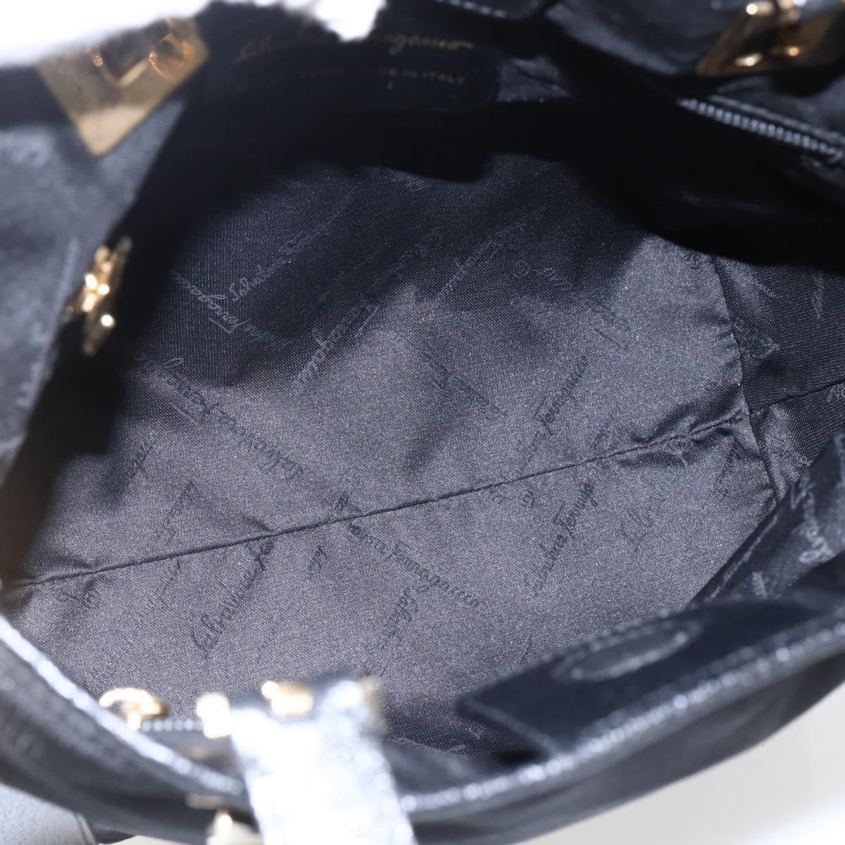 Salvatore Ferragamo Tote Bag Canvas Black Canvas Tote Bag Bag (Authentic Pre-Loved)