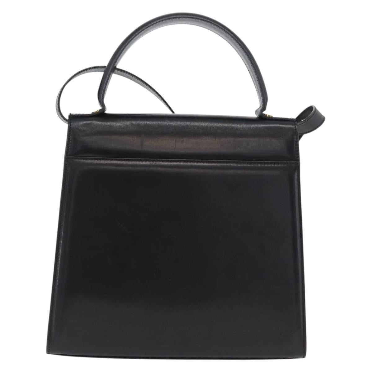 Salvatore Ferragamo Vara Handbag Leather Black Leather Handbag (Authentic Pre-Loved)