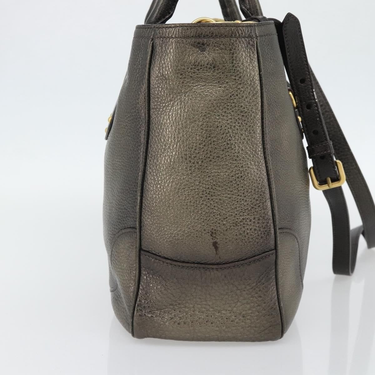 Prada Braided Handle Open Tote Vitello Daino Gold Leather Tote Bag Bag (Authentic Pre-Loved)