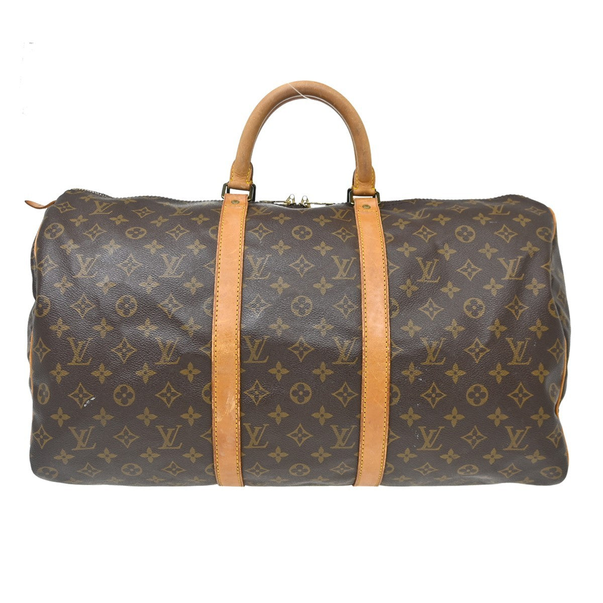 Louis Vuitton Keepall Bag Monogram Canvas Brown Canvas Travel Bag Bag (Authentic Pre-Loved)