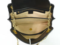 Gucci Marina Chain Shoulder Bag Leather Black Leather Shoulder Bag Bag (Pre-Loved)