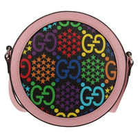 Gucci Round Shoulder Bag Psychedelic Print Gg Coated Canvas Multicolour Canvas Shoulder Bag Bag (Authentic Pre-Loved)