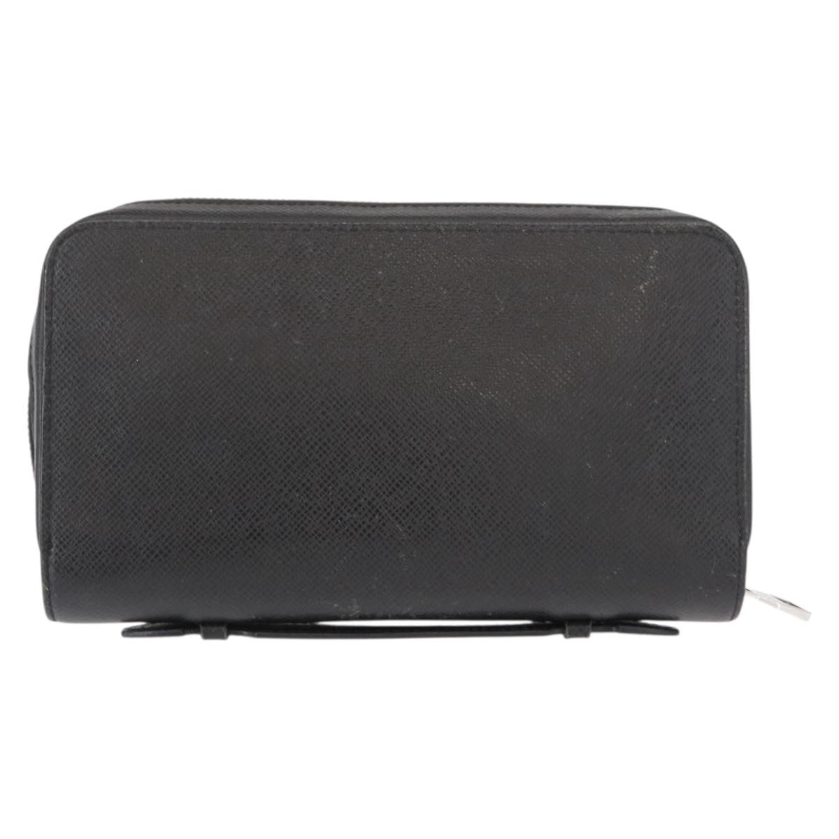 Louis Vuitton Zippy Xl Taiga Leather Black Leather Wallets Accessory (Authentic Pre-Loved)