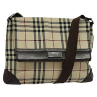 Burberry Vintage Flap Crossbody Bag Haymarket Canvas Beige Nylon Shoulder Bag Bag (Authentic Pre-Loved)