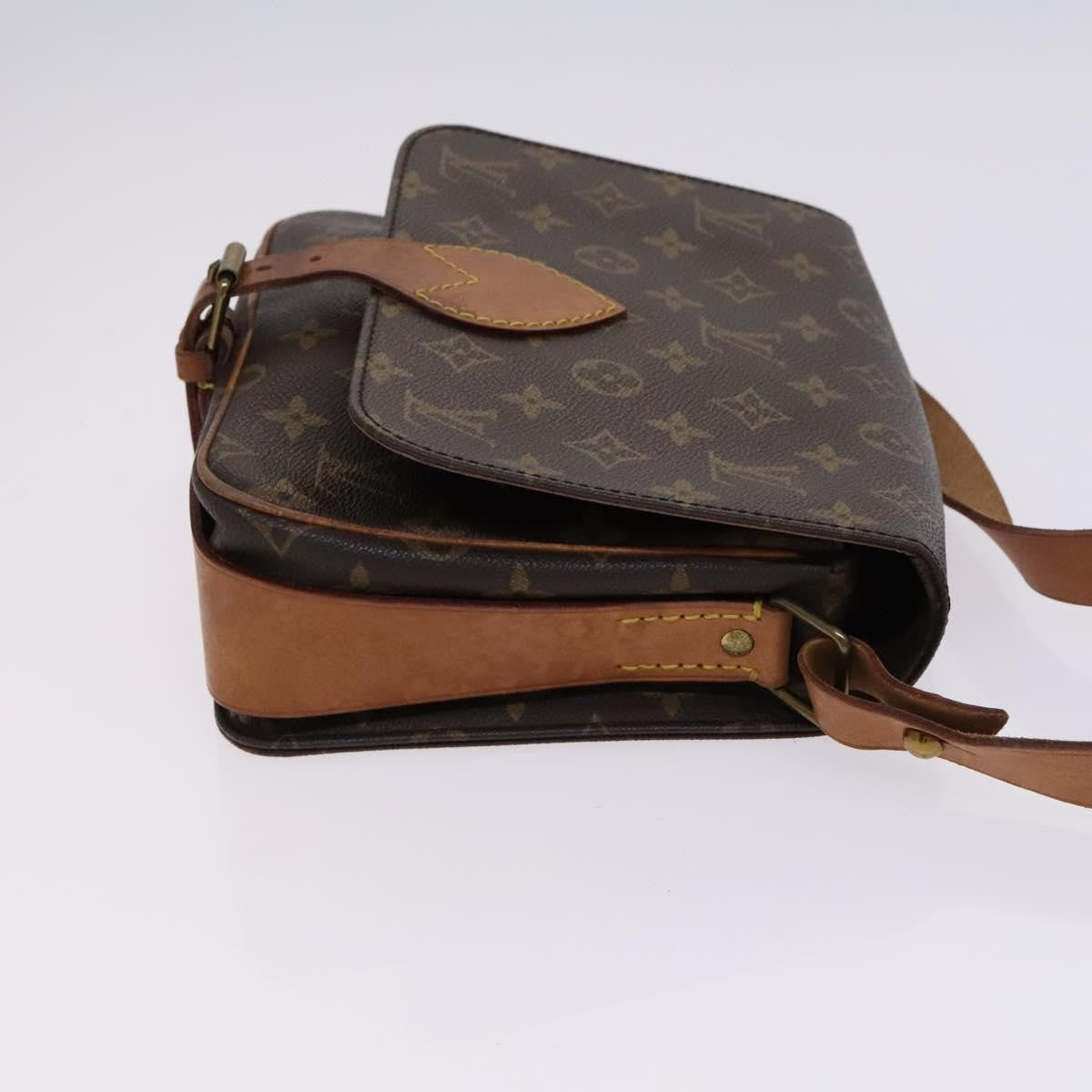 Louis Vuitton Cartouchiere Handbag Monogram Canvas Brown Canvas Shoulder Bag Bag (Authentic Pre-Loved)