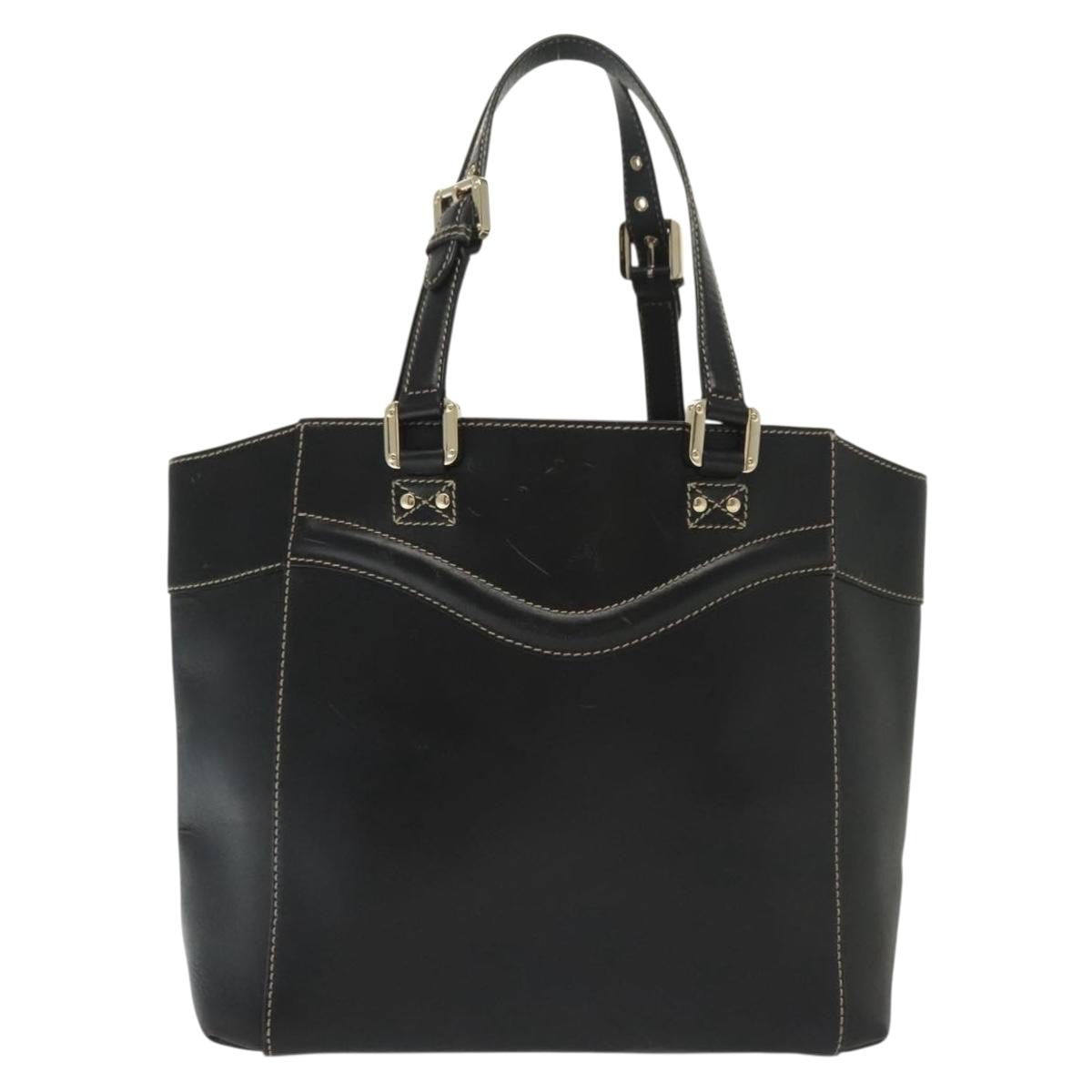 Gucci Tote Bag Leather Black Leather Tote Bag Bag (Pre-Loved)
