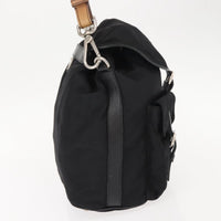 Prada Double Pocket Drawstring Shoulder Bag Tessuto Black Nylon Shoulder Bag Bag (Authentic Pre-Loved)