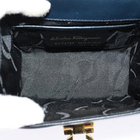 Salvatore Ferragamo Gancini Flap Shoulder Bag Leather Black Leather Shoulder Bag Bag (Authentic Pre-Loved)
