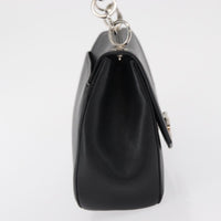 Salvatore Ferragamo Gancini Shoulder Bag Leather Black Leather Shoulder Bag Bag (Pre-Loved)