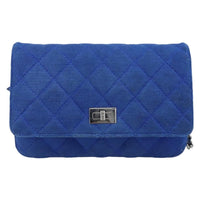 Chanel Wallet On Chain Canvas Navy Canvas Shoulder Bag Bag (Pre-Loved)