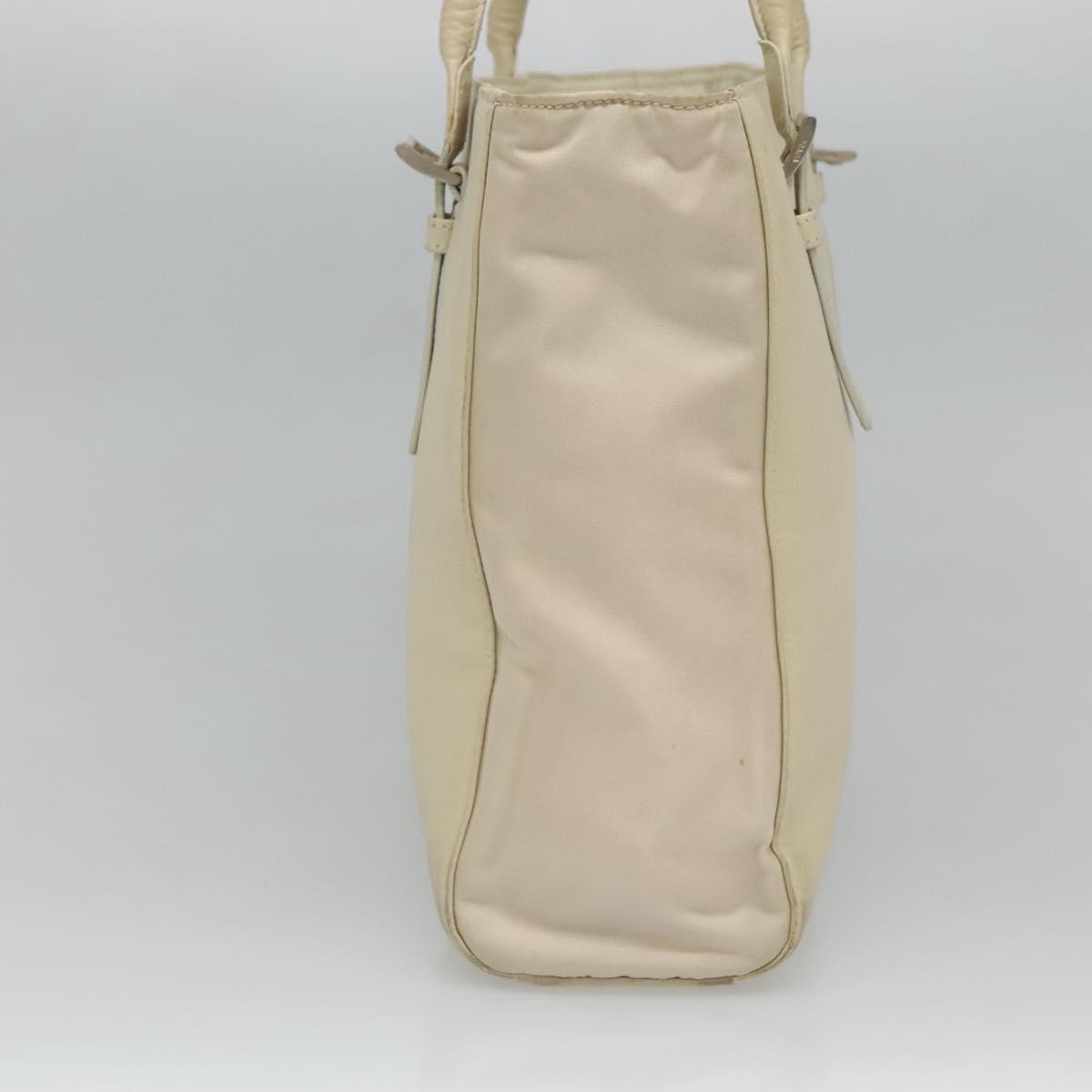 Prada Vintage Shoulder Bag Nylon And Leather White Leather Shoulder Bag Bag (Authentic Pre-Loved)