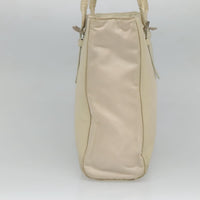 Prada Vintage Shoulder Bag Nylon And Leather White Leather Shoulder Bag Bag (Authentic Pre-Loved)