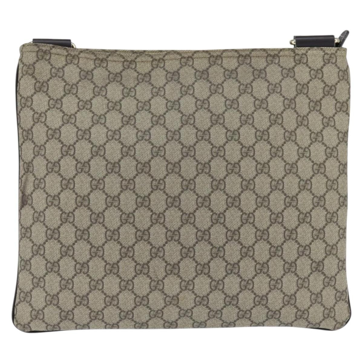Gucci Zip Top Messenger Bag Gg Coated Canvas Beige Canvas Shoulder Bag Bag (Authentic Pre-Loved)