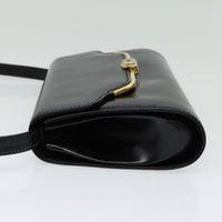 Gucci Vintage Shoulder Bag Leather Black Leather Shoulder Bag Bag (Pre-Loved)