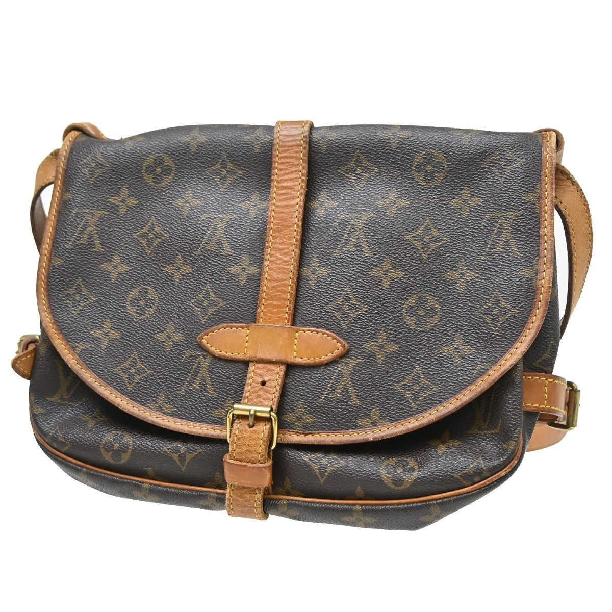 Louis Vuitton Louis Vuitton Saumur Handbag Monogram Canvas Brown Canvas Shoulder Bag Bag (Authentic Pre-Loved)
