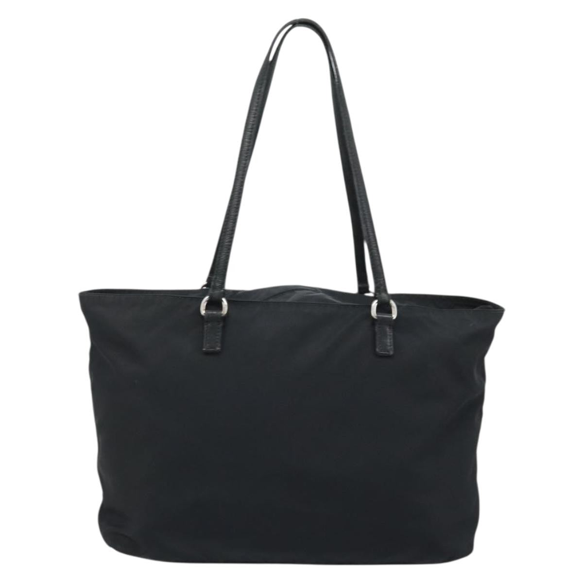 Prada Vintage Zip Tote Tessuto Black Nylon Tote Bag Bag (Authentic Pre-Loved)