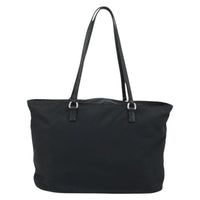 Prada Vintage Zip Tote Tessuto Black Nylon Tote Bag Bag (Authentic Pre-Loved)