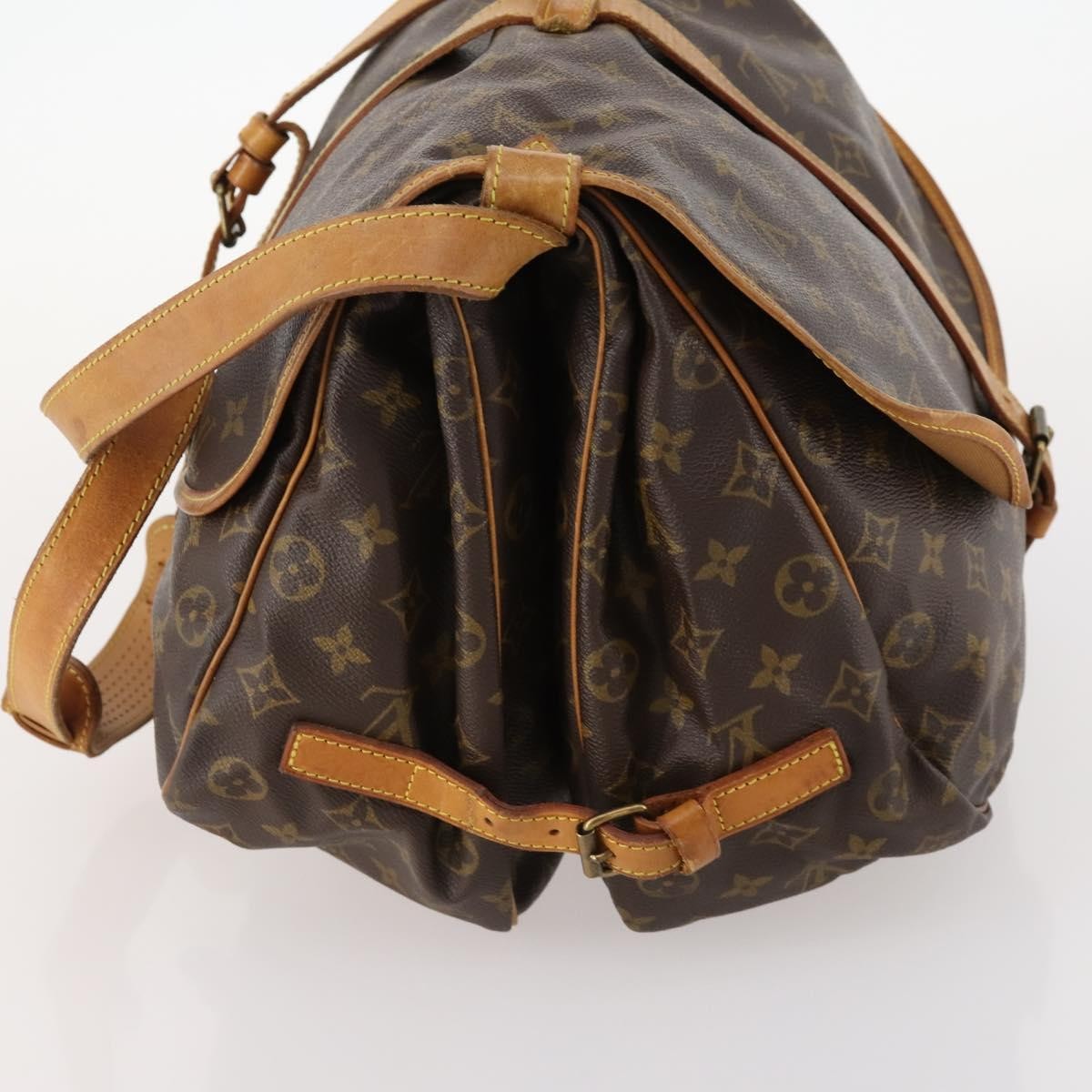 Louis Vuitton Saumur Handbag Monogram Canvas Brown Canvas Shoulder Bag Bag (Pre-Loved)