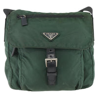 Prada Buckle Messenger Bag Tessuto Green Nylon Shoulder Bag Bag (Authentic Pre-Loved)