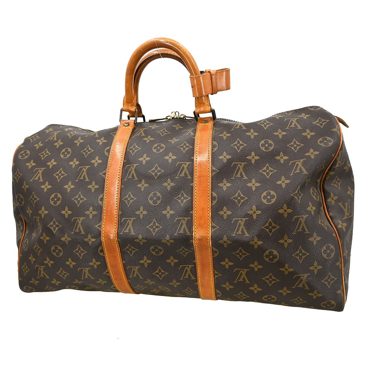 Louis Vuitton Keepall Bag Monogram Canvas Brown Canvas Travel Bag Bag (Authentic Pre-Loved)
