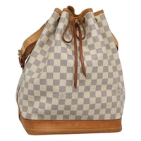 Louis Vuitton Noe Handbag Damier White Canvas Shoulder Bag Bag (Pre-Loved)