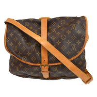 Louis Vuitton Louis Vuitton Saumur Handbag Monogram Canvas Brown Canvas Shoulder Bag Bag (Authentic Pre-Loved)
