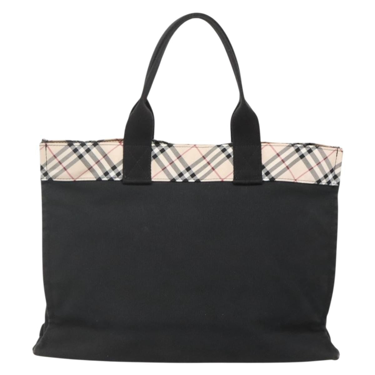Burberry Nova Check Tote Canvas Check Pattern Black Canvas Tote Bag Bag (Authentic Pre-Loved)