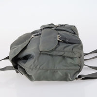 Prada Double Front Pocket Backpack Tessuto Gray Nylon Backpack Bag (Authentic Pre-Loved)