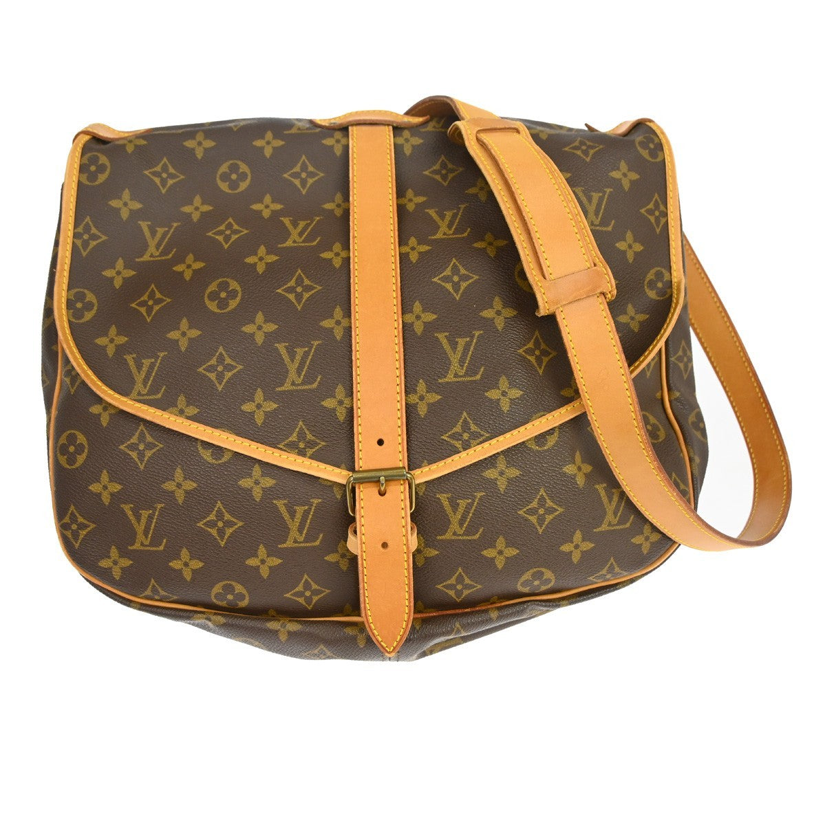 Louis Vuitton Louis Vuitton Saumur Handbag Monogram Canvas Brown Canvas Shoulder Bag Bag (Authentic Pre-Loved)