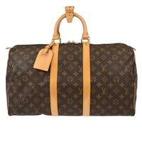 Louis Vuitton Keepall Bag Monogram Canvas Brown Canvas Travel Bag Bag (Pre-Loved)