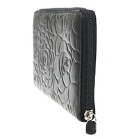 Chanel Camellia Zip Around Organizer Leather Black Leather Wallets Accessory (Authentic Pre-Loved)